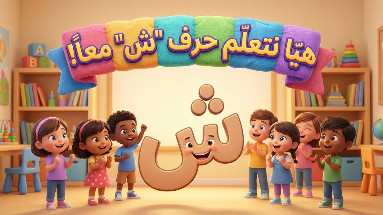 حرف الشين مع الشجرة 🍃 | تعلم نطق وكتابة حرف الشين للاطفال