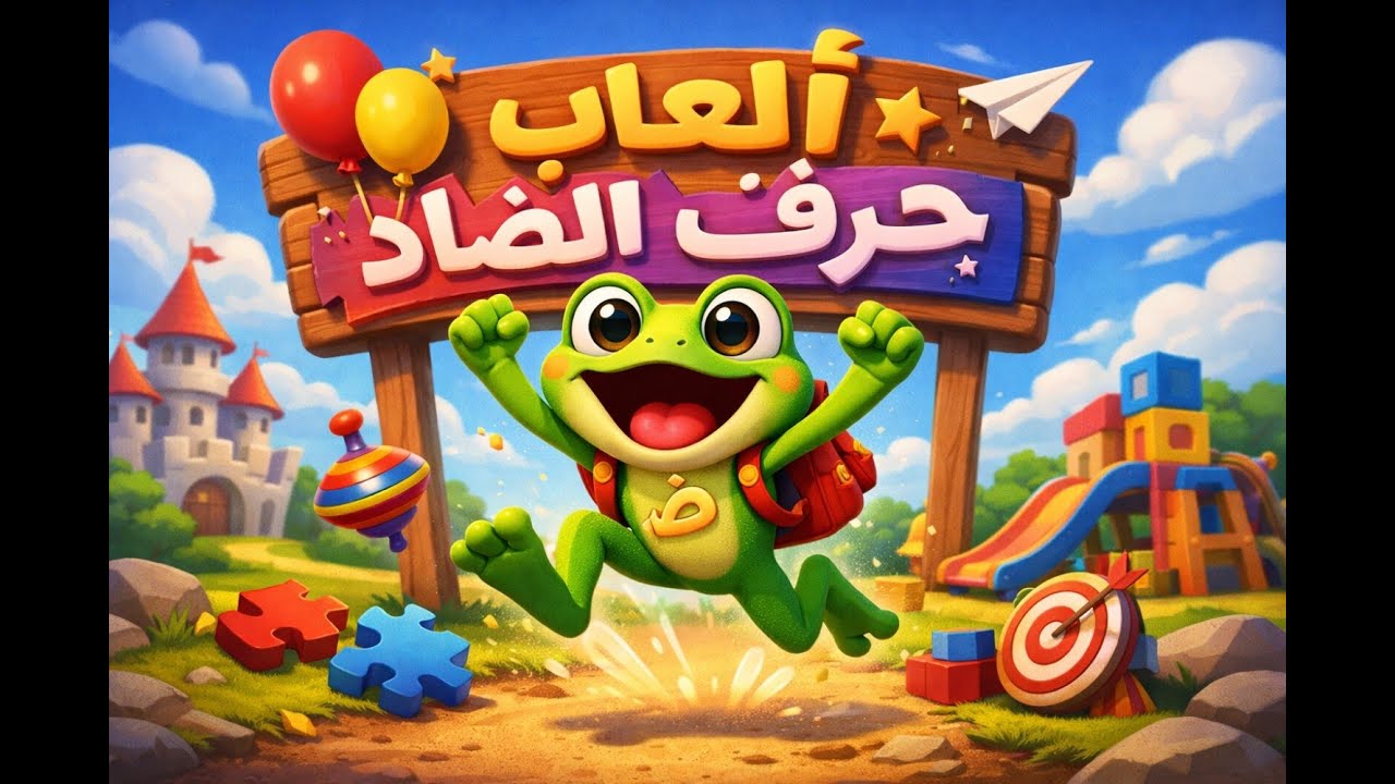 لعبة حرف الضاد 🐸 | مغامرة في أرض الضفادع - تعلم صوت وشكل حرف الضاد للاطفال!