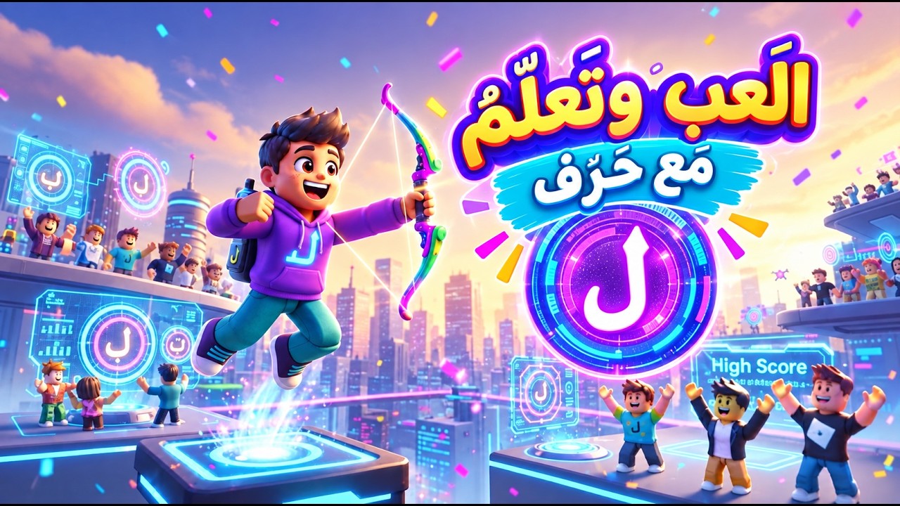 لعبة وتحدي حرف اللام للأطفال 🎮🍋 | العب وتعلم الحروف العربية مع kjkids