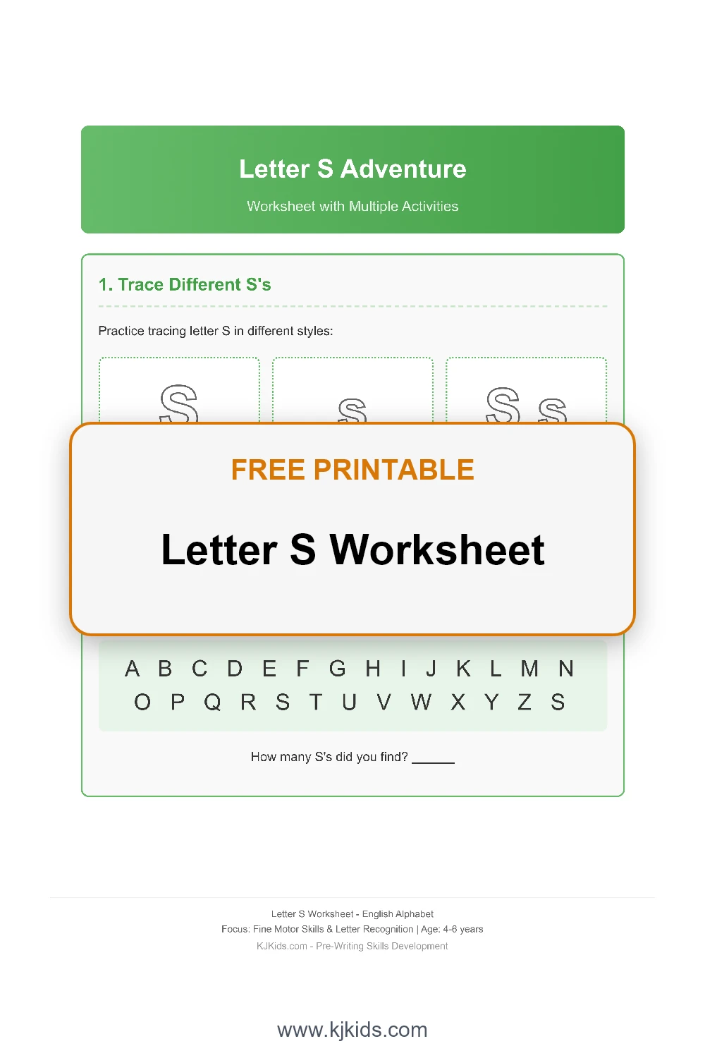 Free Printable Letter S Worksheets for Kids - Trace, Color & Learn