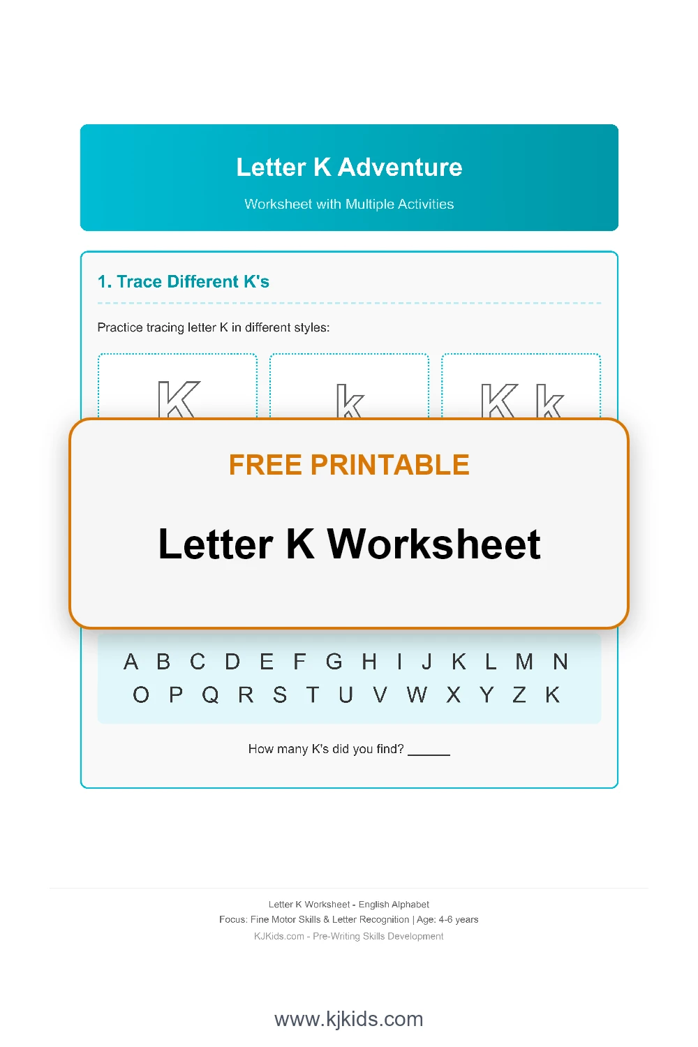 Free Printable Letter K Worksheets for Kids - Trace, Color & Learn