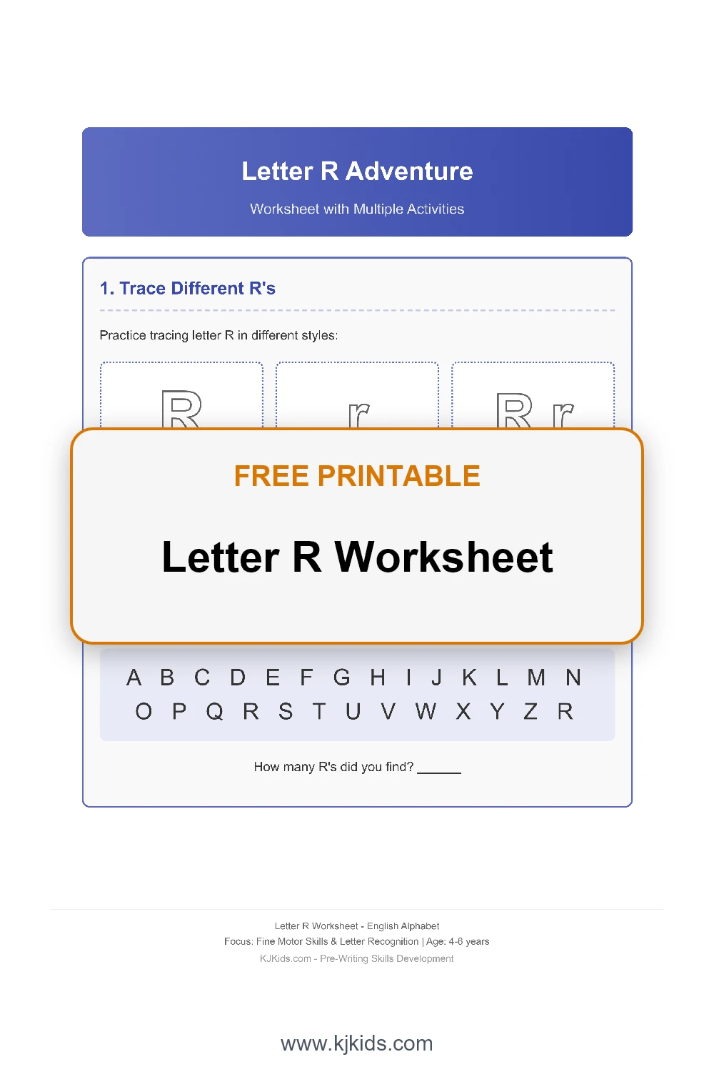 Free Printable Letter R Worksheets for Kids - Trace, Color & Learn