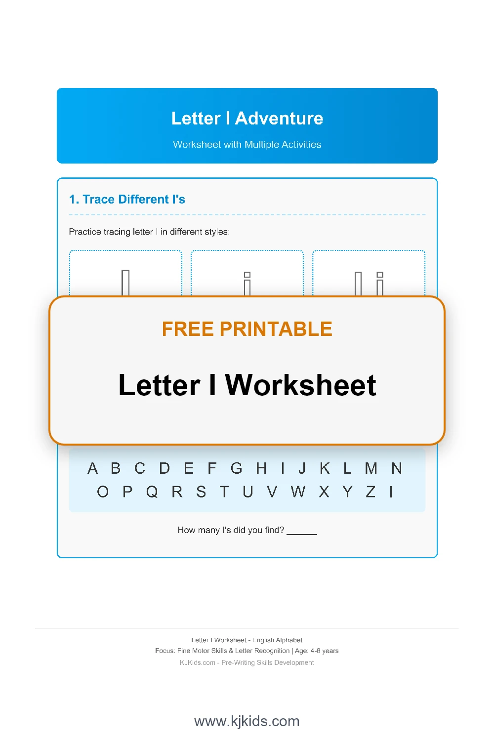 Free Printable Letter I Worksheets for Kids - Trace, Color & Learn