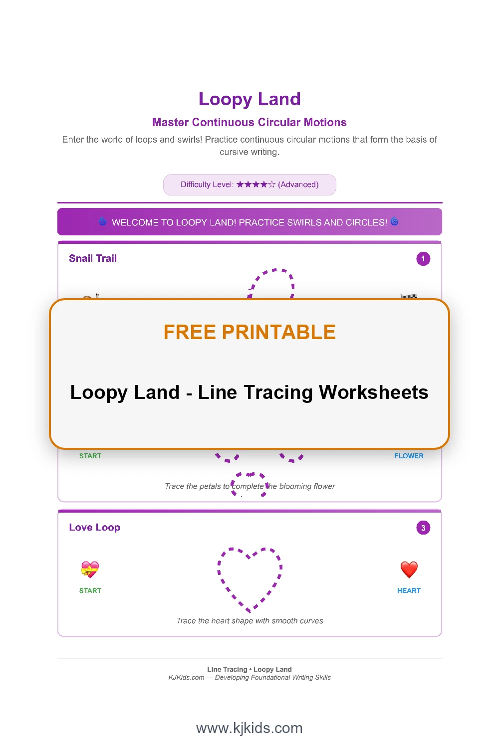 Loopy Land - Line Tracing Worksheets