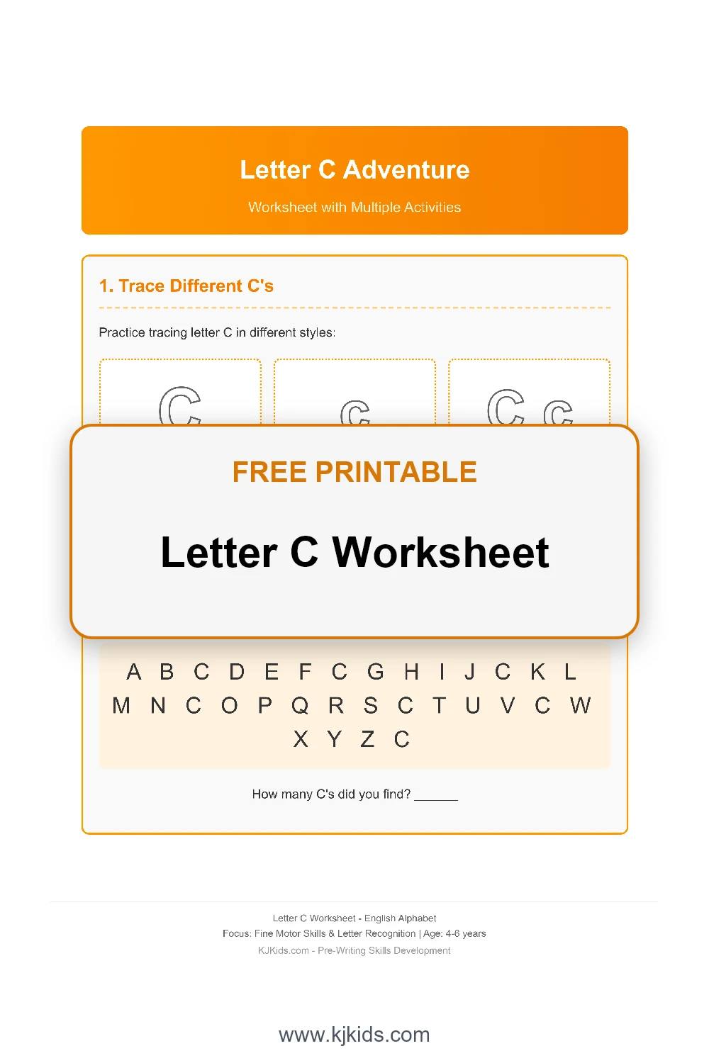 Free Printable Letter C Worksheets for Kids - Trace, Color & Learn