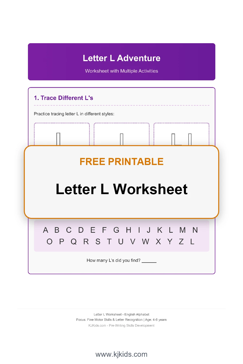 Free Printable Letter L Worksheets for Kids - Trace, Color & Learn