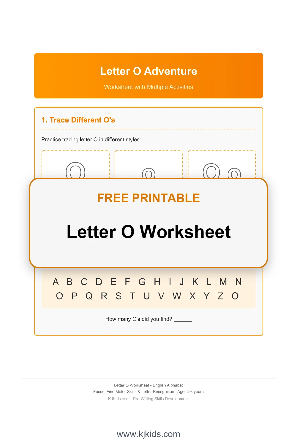 Free Printable Letter O Worksheets for Kids - Trace, Color & Learn