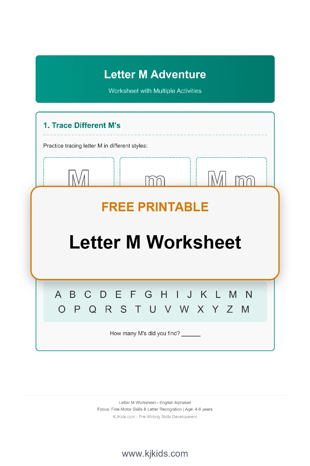 Free Printable Letter M Worksheets for Kids - Trace, Color & Learn
