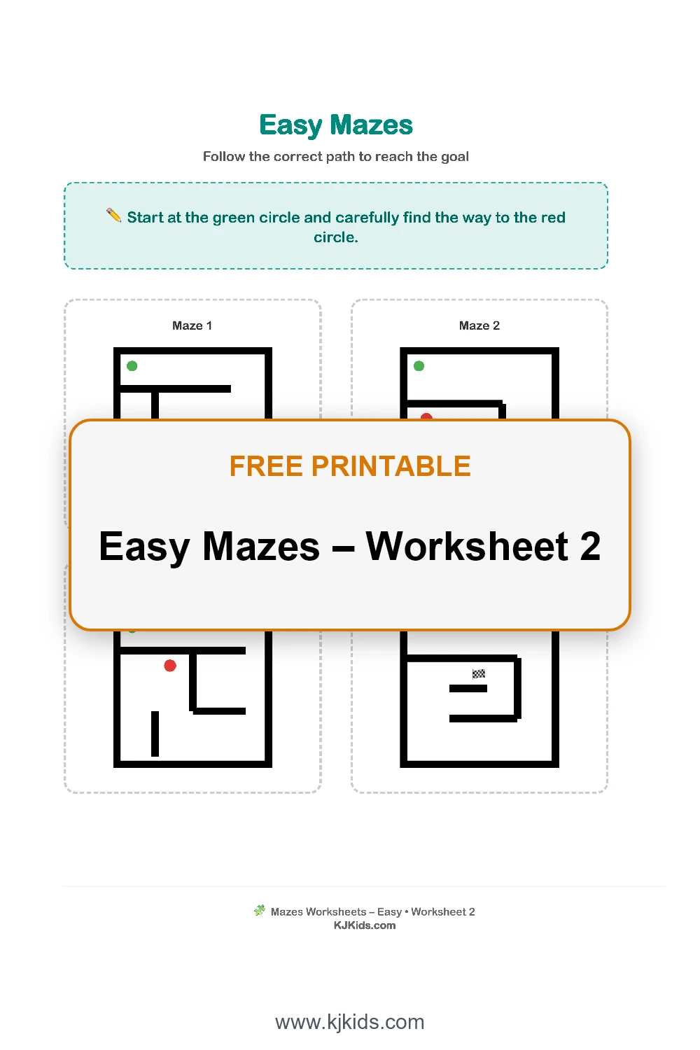 Easy Mazes – Worksheet 2